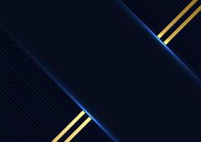 Luxury blue presentation gold line premium modern banner background vector