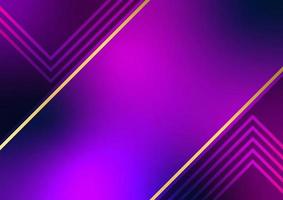 Presentation abstract purple gradient gold line triangle banner background vector