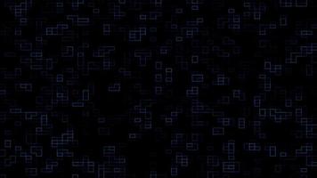 Motion Graphic Background of Blue Small Mosaic Pattern on Black Wallpaper. Technology Concept video