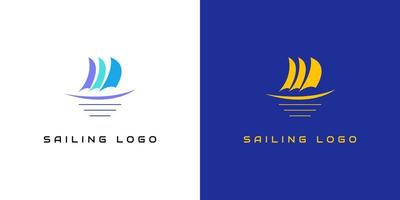 Sailing Logo Design Template,with Double Background vector