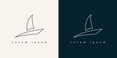 velero logo diseño vector con sencillo concepto