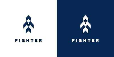 Blue Color Fighter Logo Design With Multiple Background vector