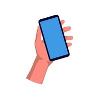 Hands holding smartphones. hand hold a phone illustration vector