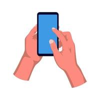 Hands holding smartphones. hand hold a phone illustration vector