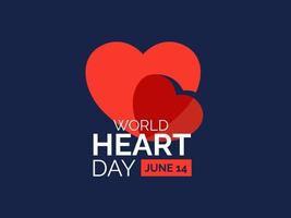 World Heart Day with red heart symbol on dark background vector