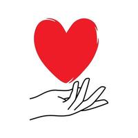 Hand lifting heart shape illustration for World Heart Day design vector