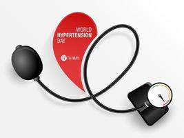 World Hypertension Day Design. High blood pressure gauge illustration and Sphygmomanometer vector