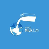 World Milk Day Design and Dairy Milk Industry Concept Illustration vector