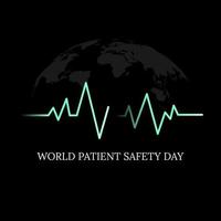 World Patient Safety Day Concept Design with heart rate illustration vector