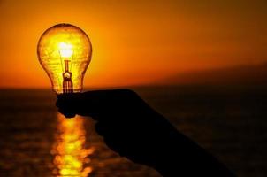 Sunset and lightbulb photo