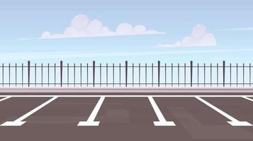 City street parking area landscape vector illustration