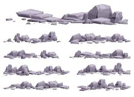 dibujos animados piedras colección aislado en blanco. piezas de montaña rock y Desierto piedras vector ilustración