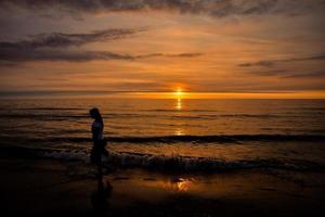 Sunset over the sea photo