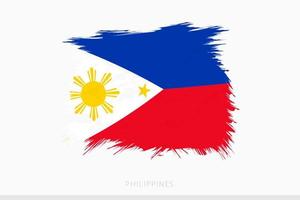 Grunge flag of Philippines, vector abstract grunge brushed flag of Philippines.