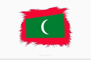 Grunge flag of Maldives, vector abstract grunge brushed flag of Maldives.