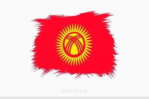 Grunge flag of Kyrgyzstan, vector abstract grunge brushed flag of Kyrgyzstan.