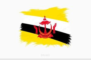 Grunge flag of Brunei, vector abstract grunge brushed flag of Brunei.