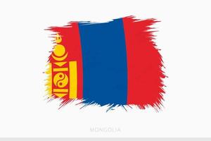 grunge bandera de Mongolia, vector resumen grunge cepillado bandera de Mongolia.