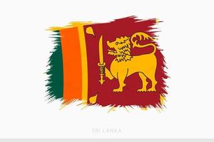 Grunge flag of Sri Lanka, vector abstract grunge brushed flag of Sri Lanka.