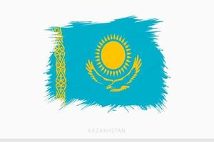 Grunge flag of Kazakhstan, vector abstract grunge brushed flag of Kazakhstan.