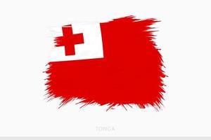 Grunge flag of Tonga, vector abstract grunge brushed flag of Tonga.