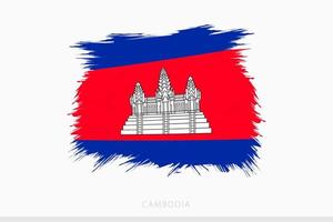 grunge bandera de Camboya, vector resumen grunge cepillado bandera de Camboya.