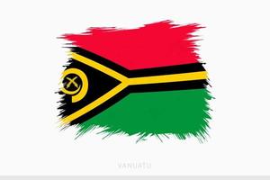 Grunge flag of Vanuatu, vector abstract grunge brushed flag of Vanuatu.