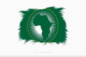 Grunge flag of African Union, vector abstract grunge brushed flag of African Union.