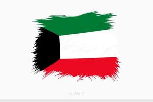 Grunge flag of Kuwait, vector abstract grunge brushed flag of Kuwait.