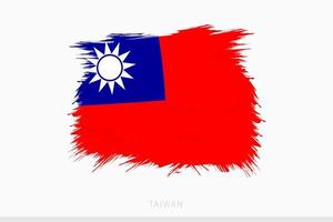 Grunge flag of Taiwan, vector abstract grunge brushed flag of Taiwan.