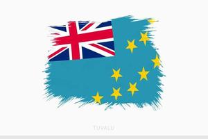 Grunge flag of Tuvalu, vector abstract grunge brushed flag of Tuvalu.