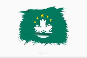 Grunge flag of Macau, vector abstract grunge brushed flag of Macau.