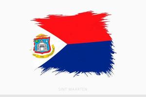 Grunge flag of Sint Maarten, vector abstract grunge brushed flag of Sint Maarten.