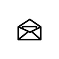abierto correo electrónico firmar símbolo. vector ilustración. línea icono