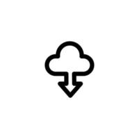 cloud download sign symbol. vector illustration. line icon