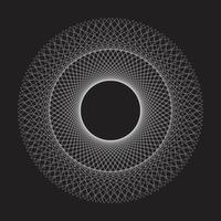 Circle shape geometric abstract pattern design on black background vector