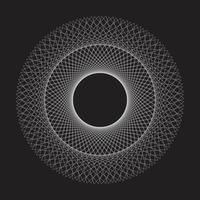 Circle shape geometric abstract pattern design on black background vector