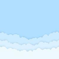 horizontal sin costura nubes horizonte repetir textura. azul cielo antecedentes. papel nubes capas. vector ilustración