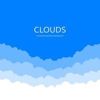 Seamless clouds. Skyline background. Paper clouds layers. Vector illustration