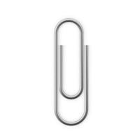 Realistic Paperclip icon. Paper clip attachment with shadow. Attach file business document. Vector illustration isolated on white background