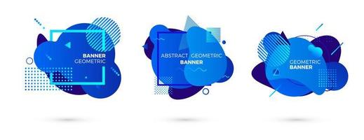 Creative geometric banner template. Colorful blue gradient shapes. Modert graphic elements. Vector illustration isolated on white background