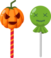 Halloween element illustration with cute candy. png