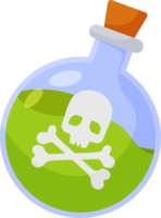 Halloween element illustration with witch poison bottle. png