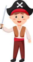 Halloween character kid cartoon in Halloween pirate costume png