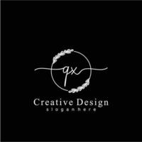 inicial qx belleza monograma y elegante logo diseño, escritura logo de inicial firma, boda, moda, floral y botánico logo concepto diseño. vector