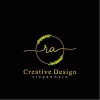 inicial real academia de bellas artes belleza monograma y elegante logo diseño, escritura logo de inicial firma, boda, moda, floral y botánico logo concepto diseño. vector