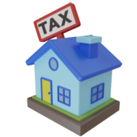 3d rendering. minimalist style cute house icon and tax alert board. illustration of reminder to pay residential property tax png