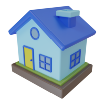minimalistische stijl schattig huis icoon, 3d geven illustratie. concept voor huis uitverkoop banier en bestemming adres Aan folder png