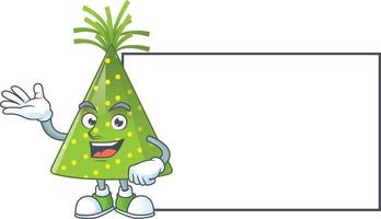 Cartoon character of green party hat vector