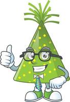 Cartoon character of green party hat vector